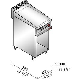 electric roasting plate MACROS 700 E7FL4M/CR • Surface chromed steel • smooth | 230 volts 4.8 kW 1 phase product photo