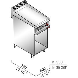 electric roasting plate MACROS 700 E7FL4MP/SX • smooth | 230 volts 4.8 kW 1 phase product photo