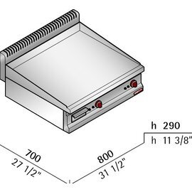 electric roasting plate MACROS 700 E7FL8B-2/CR • Surface chromed steel • smooth | 400 volts 8 kW product photo