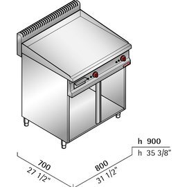 electric roasting plate MACROS 700 E7FL8M-2/SX • smooth | 230 volts 9.6 kW 3 phases product photo