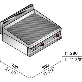 electric roasting plate MACROS 700 E7FR8B-2 • grooved | 230 volts 8 kW 1 phase product photo