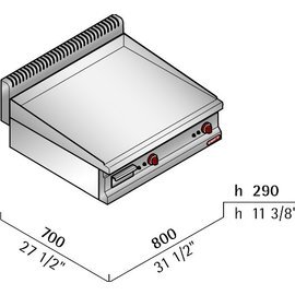 gas frying plate MACROS 700 G7FL8B-2/SX • smooth 12 kW product photo