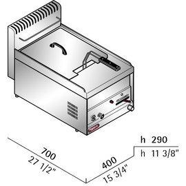 gas fryer TURBO GL10B C2/10 | 1 basin 2 baskets 10 ltr 6.9 kW (gas) product photo