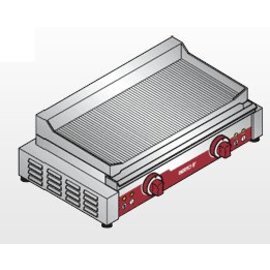 Electric griddle plate, PDT / R, &quot;snack CLASSIC&quot; series, double grill plate made of cast iron, grooved product photo