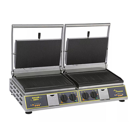 double contact grill | enamelled cast iron | grooved product photo