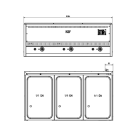 bain marie gas 3 x GN 1/1 product photo  S