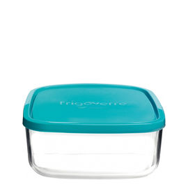 Bormioli Rocco storage container 1 ltr FRIGOVERRE CLASSIC glass with PP lid  square 150 mm x 150 mm H 64 mm