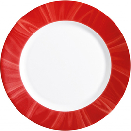 plate flat Ø 252 mm NATURA RED tempered glass H 27 mm with decor red product photo