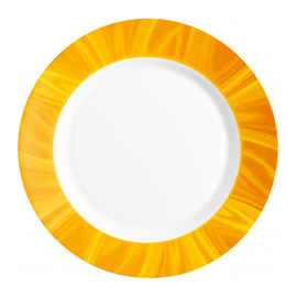 plate flat Ø 233 mm NATURA YELLOW tempered glass H 26 mm with decor yellow product photo