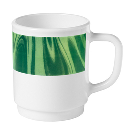 mug 250 ml stackable NATURA GREEN tempered glass with decor green opal glass product photo