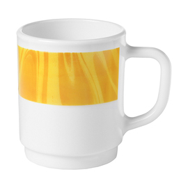 mug 250 ml stackable NATURA YELLOW tempered glass with decor yellow opal glass product photo