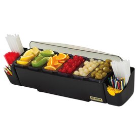 bar condiment organizer The Dome® Garnish Center black with lid 6 compartments 2800 ml product photo