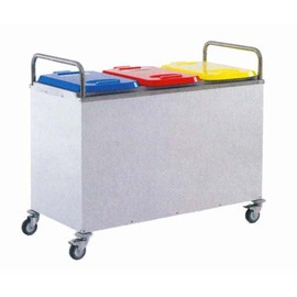 recycling bin triple aluminium 3 x 50 ltr product photo