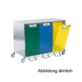 recycling bin WSLK 330-D triple stainless steel | colored front product photo