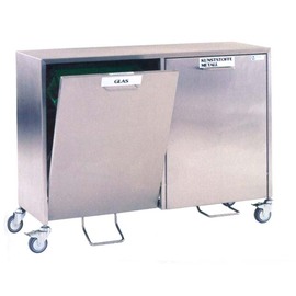recycling bin double stainless steel with pedal product photo