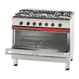 5-burner gas oven with large gas oven, &quot;Ambassade&quot; series, 5 different burners, total dimensions: 1000 x 650 x H 900, incl. 1 griddle, 1 baking tray, 1 fat pan product photo