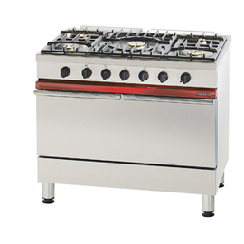 5-burner gas oven with large electric oven with grill, &quot;Ambassade&quot; series, dimensions: 1000 x 650 x H 900, incl. 1 griddle, 1 baking tray, 1 fat pan product photo