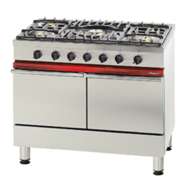 5-burner gas oven with 2 gas ovens, series &quot;Ambassade&quot;, dimensions: 1000 x 650 x H 900, ovens: each 400 x 455 x H 305 mm, à 3,5 kW, including 1 grate, 1 baking sheet, product photo