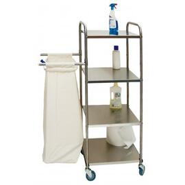 laundry cart with 1 laundry bag | 4 shelves | 950 mm x 500 mm H 1400 mm product photo