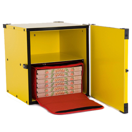 pizza transport case yellow | 2 slots | 700 mm x 490 mm H 520 mm product photo