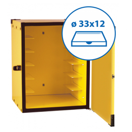pizza transport case yellow • insulated | 12 pizza boxes 330 x 330 mm | 390 mm x 400 mm H 500 mm product photo