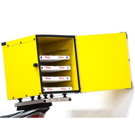 pizza transport case yellow • insulated | 12 pizza boxes 330 x 330 mm | 390 mm x 400 mm H 500 mm product photo  S
