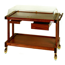 serving trolley with domed hood  | 2 shelves  L 1250 mm  B 500 mm  H 945 mm product photo