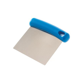 Dough cutter plastic stainless steel | blue | flexible | 80 mm x 115 mm product photo