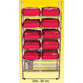 KIT10433 &quot;, 6 shelves, 1 transformer, 10 pizza warmers (size 35 x 35 x H 16 cm) with cable connections for cigarette lighters, 5 connections for socket product photo