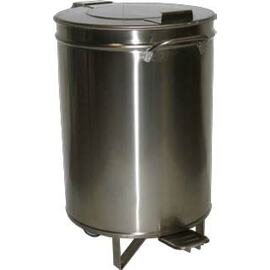 B-Stock | waste container AV 4667 50 ltr stainless steel fixed flat lid with pedal Ø 390 mm  H 600 mm product photo