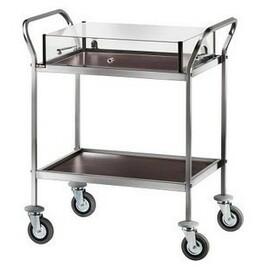 serving trolley CA 1320W wenge coloured  | 2 shelves with domed hood  | 4 swivel castors product photo