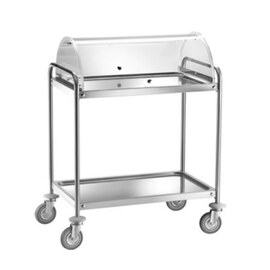 serving trolley CA 1390C  | 2 shelves with domed hood  | 4 swivel castors product photo