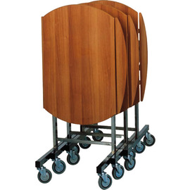 breakfast trolley walnut coloured round Ø 800 mm H 800 mm product photo  S