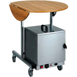 breakfast trolley walnut coloured round with thermal box Ø 800 mm H 800 mm product photo