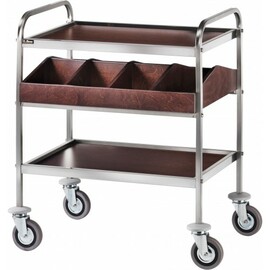 serving trolley CA1181W wenge coloured  | 2 shelves with cutlery tray  | 4 swivel castors product photo