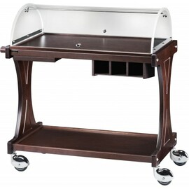 serving trolley CL 2255W wenge coloured  | 2 shelves with domed hood  | 4 swivel castors product photo