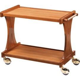 serving trolley CL 2001 | 2 shelves | walnut coloured | 4 swivel castors product photo