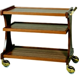 serving trolley CL 2151 | 3 shelves | walnut coloured | 4 swivel castors product photo