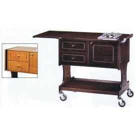 flambé trolleys gas 2 separate cooking zones  | wenge coloured  L 1070 mm  B 580 mm  H 910 mm product photo