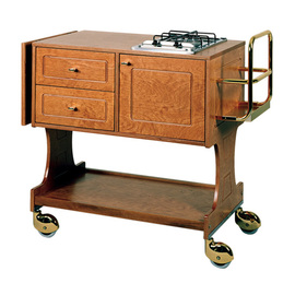 flambé trolleys gas walnut coloured | 2 cooking zones L 1070 mm W 580 mm H 910 mm product photo