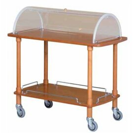 serving trolley CLC 2012 | walnut coloured | 2 shelves | hood | 4 swivel castors product photo