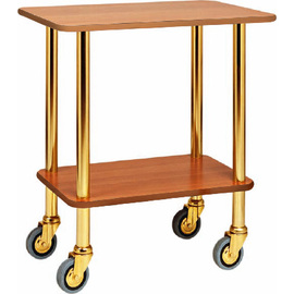 side trolley CO 902 walnut coloured  | 2 shelves  | 4 swivel castors product photo