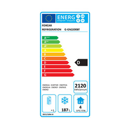 freezer table GN 1/1 GN2200BT 260 watts 282 ltr | upstand | 2 solid doors product photo  L