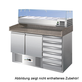 Pizza cooling table S903PZCAS | 2 solid doors | 6 drawers product photo
