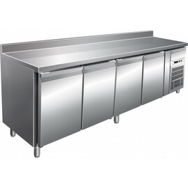 freezer table GN4200BT | 553 ltr | 4 solid doors | 1 drawer | upstand product photo