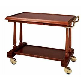 serving trolley LP 413 cherry wood coloured  | 2 shelves  | 4 swivel castors product photo