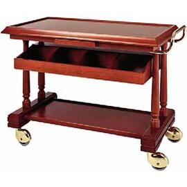 serving trolley LPP415 cherry wood coloured  | 2 shelves with cutlery tray  | 4 swivel castors product photo