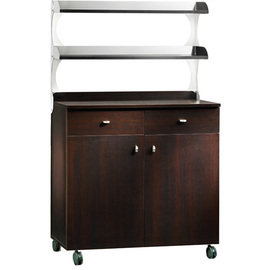 service cabinet wenge coloured 900 mm  x 480 mm  H 1550 mm with 2 drawers with 2 wing doors product photo