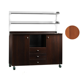 service cabinet wheeled walnut coloured | 1360 mm x 480 mm H 1550 mm product photo