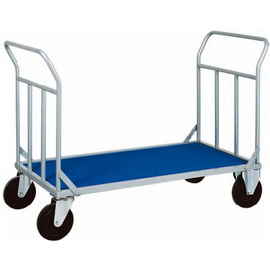 luggage trolley steel blue | wheel Ø 200 mm  H 1020 mm product photo